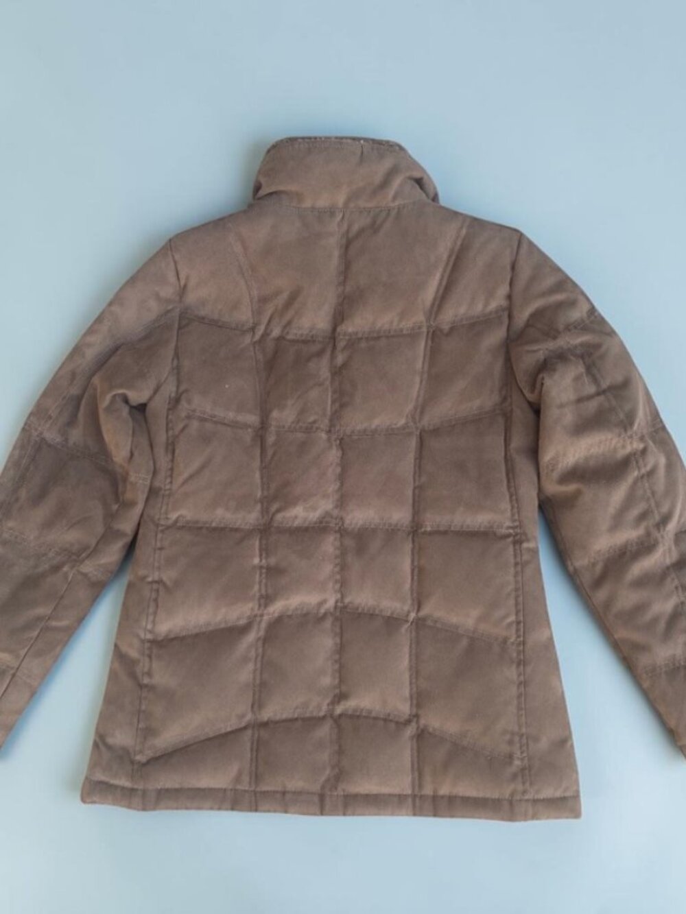 LL Bean Brown Goose Down Quilted Sherpa Collar Puffer Jacket XS - Picture 6 of 6